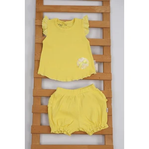 Bayramlık Kaşkorse Dantelli Tül Fiyonk Kız Bebek Çıtçıtlı Yazlık Ikili Takım