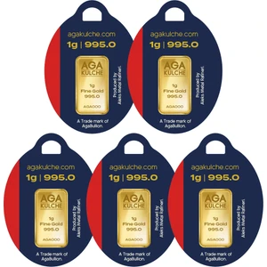 1 Gram (995) 24 Ayar 5 Adet Külçe Altın