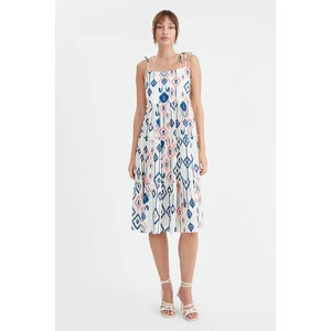 Ip Askılı Etnik Desen Elbise