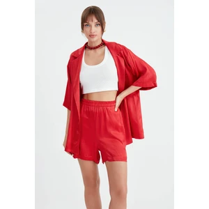 Beli Lastikli Parlak Saten Şort