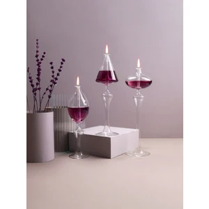 Desire Mürdüm cam Kandil Seti (3 Adet Cam Kandil - 200 ml Kandil Yağı - 3 Adet Kandil Fitili )