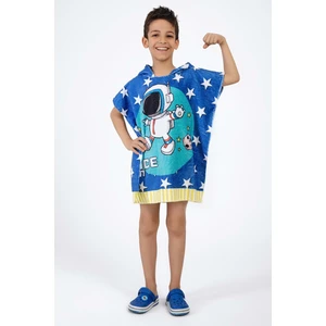 Vevien Home Astronot Desen Çocuk Panço Plaj Havlusu 7-8 Yaş