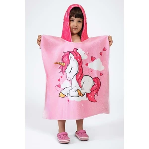Vevien Home Unicorn Desen Çocuk Panço Plaj Havlusu 3-4 Yaş