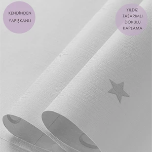 60CM×300CM Kendinden Yapışkanlı Yıldız Görünümlü Duvar Kağıdı Çocuk Odası Kaplama Dolap
