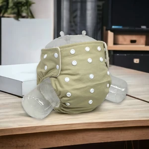 Baby Ybb Yıkanabilir Bebek Bezi Cepli Haki Renk Çıt ÇITLI(8KG-18KG)