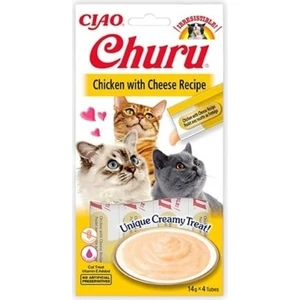 Ciao Churu Cream Tavuklu ve Peynirli Sıvı Kedi Ödül Maması 14 gr 4 Adet