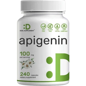 Deal Supplement Apigenin  100MG Per Serving  240 Capsules – Raw Plant Extract From Chamomile Flower – Active Bioflavonoids & Antioxidants – Sleep & Relaxation Supplement – Non-Gmo