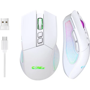 Crossfire Air V1 Kablosuz 10000 Dpi Pixart PMW3325 Sensör Makro Yazılımlı Chromatic RGB Kablosuz Gaming Mouse - Beyaz (2.4 GHz Kablosuz + BT5.1 + Type-C ile Kullanım Desteği)