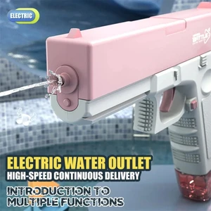 Trust Store Elektrikli Otomatik Atış Yapan Su Tabancası Pembe 10 Metre Menzilli 500 Ml. Depolu 20 Cm.