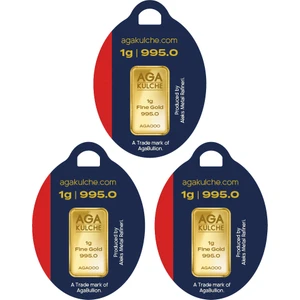 1 Gram (995) 24 Ayar 3 Adet Külçe Altın