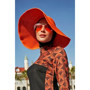 Remsa Mayo Remsa Fiyonklu Katlanabilir Vizör Hasır Şapka Güneş Koruyucu Siperlik Rş-78 Turuncu