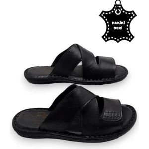Magic Shoes Tamamen  Deri ve Topuk Yastık Sistemli Ortopedik Erkek Terlik
