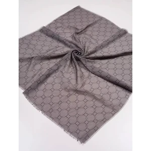 Desenli Keten Flamlı Eşarp - Desen-12