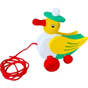 Eğitici Ahşap Oyuncak | Ipli Çekmeli Ahşap Çek Çek Ördek Oyuncak