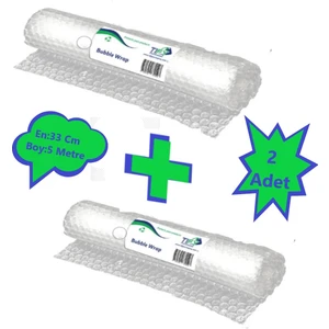 Balonlu Naylon Sargı 2 Adet 33 cm En  5 Metre Boyunda Havalı Eşya Koruma Ambalaj Pat Pat 2' li