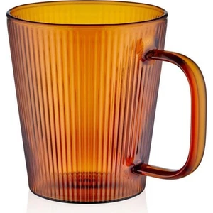 The Mia Striped Borosilikat Cam Kupa Amber 400 Ml
