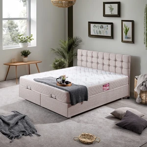 Venedik Çift Kişilik Baza Başlık Letto Yatak Seti - Krem