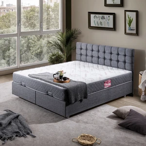 Venedik Çift Kişilik Baza Başlık Letto Yatak Seti - Gri