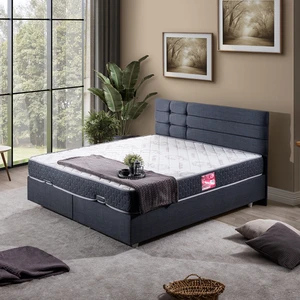 Viyana Çift Kişilik Baza Başlık Letto Yatak Seti Lacivert