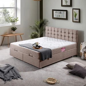 Venedik Çift Kişilik Baza Başlık Letto Yatak Seti - Kahve