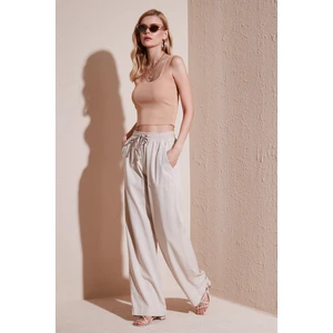 Relaxed Fit Yüksek Bel Bol Paça Pantolon Kadın Pantolon 668YP5040