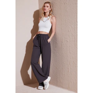 Pamuklu Relaxed Fit Yüksek Bel Bol Paça Pantolon Kadın Pantolon 668YP5118