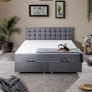 Venedik Çift Kişilik Baza Başlık Letto Yatak Seti - Gri