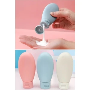 Kitchen Live 3 Adet Seyahat Tipi Doldurulabilir Krem Şampuan Duş Jeli Sprey Losyon Şişe Seti Krem Kutusu 60 ml