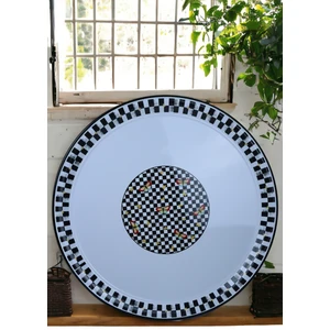 İnci Emaye 70 No Emaye Sini Sofra, Yemek Sunum Tepsi, Yer Sofrası Çinko ~70 cm