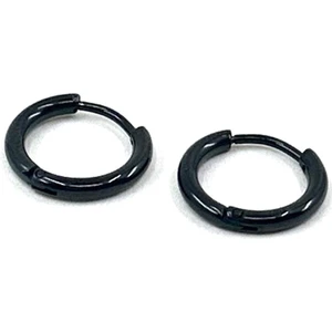 Siyah Yuvarlak Unisex Küpe EAR18
