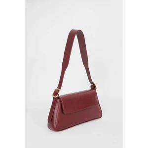 Kadın Bordo Kapaklı El ve Omuz Çantası