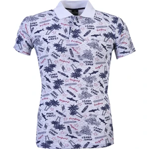 Exve Exclusive Beyaz Lacivert Surifng Havaii Yazlık Nefes Alan Pamuk Polo Yaka Kısakol Tişört