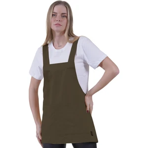 Exve Exclusive Haki Yeşil Çift Cepli Basic Çok Amaçlı Önlük Apron Şef Barista Ressam Işçi  Mutfak Önlüğü