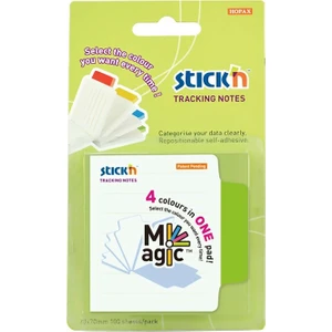 Stickn Stick'n 21559 Yapışkanlı Not Kağıdı 70X70 Çizgili Beyaz 4 Renk