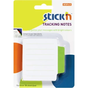 Stickn Stick'n 21486 Yapışkanlı Not Kağıdı 70X70 Çizgili Beyaz-Yeşil