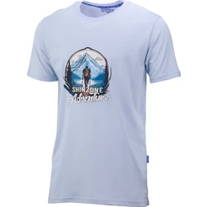 Erkek Bisiklet Yaka Mevsimlik Adventure Baskılı Standart Fit Mavi T-Shirt
