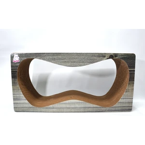 Lazy Paws Karton Kedi Tırmalama Kanepesi 68X24X33 cm - X-Large - Antrasit Ahşap Desen