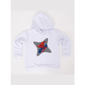 Spiderman Baskılı Örümcek Adam Kapüşonlu Pamuklu Kumaş Çocuk Sweatshirt
