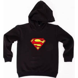 Superman Baskılı Kapüşonlu Pamuklu Kumaş Çocuk Sweatshirt