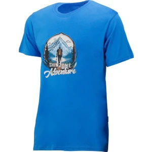 Erkek Bisiklet Yaka Mevsimlik Adventure Baskılı Standart Fit Royal T-Shirt