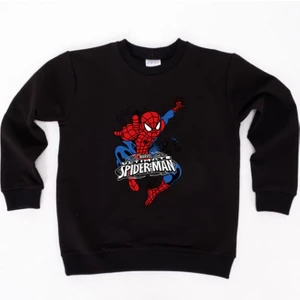 Spiderman Baskılı Örümcek Adam Pamuklu Kumaş Çocuk Sweatshirt