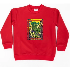 Hulk Baskılı Pamuklu Kumaş Çocuk Sweatshirt