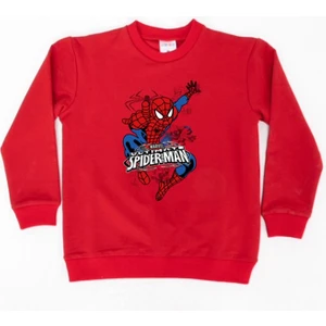 Spiderman Baskılı Örümcek Adam Pamuklu Kumaş Çocuk Sweatshirt