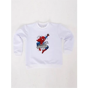 Spiderman Baskılı Örümcek Adam Pamuklu Kumaş Çocuk Sweatshirt