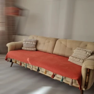 Home Püsküllü Koltuk Örtüsü