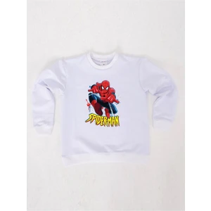 Spiderman Baskılı Örümcek Adam Pamuklu Kumaş Çocuk Sweatshirt