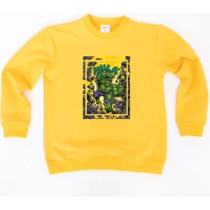 Hulk Baskılı Pamuklu Kumaş Çocuk Sweatshirt