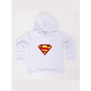 Superman Baskılı Kapüşonlu Pamuklu Kumaş Çocuk Sweatshirt