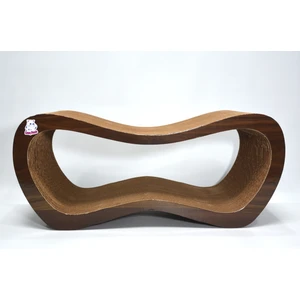 Lazy Paws Karton Kedi Tırmalama Kanepesi 59X24X26 cm - Large - Koyu Ahşap Desen