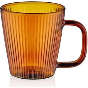 The Mia Striped Borosilikat Cam Kupa Amber 130 Ml